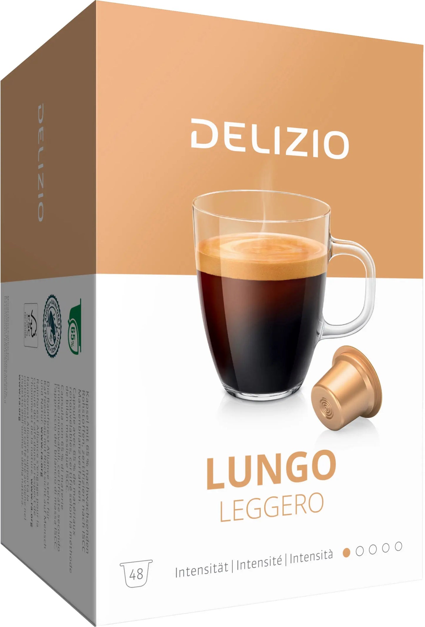 DELIZIO Kaffeekapsel 10170588 Lungo Leggero 48 Kapseln Idealshop