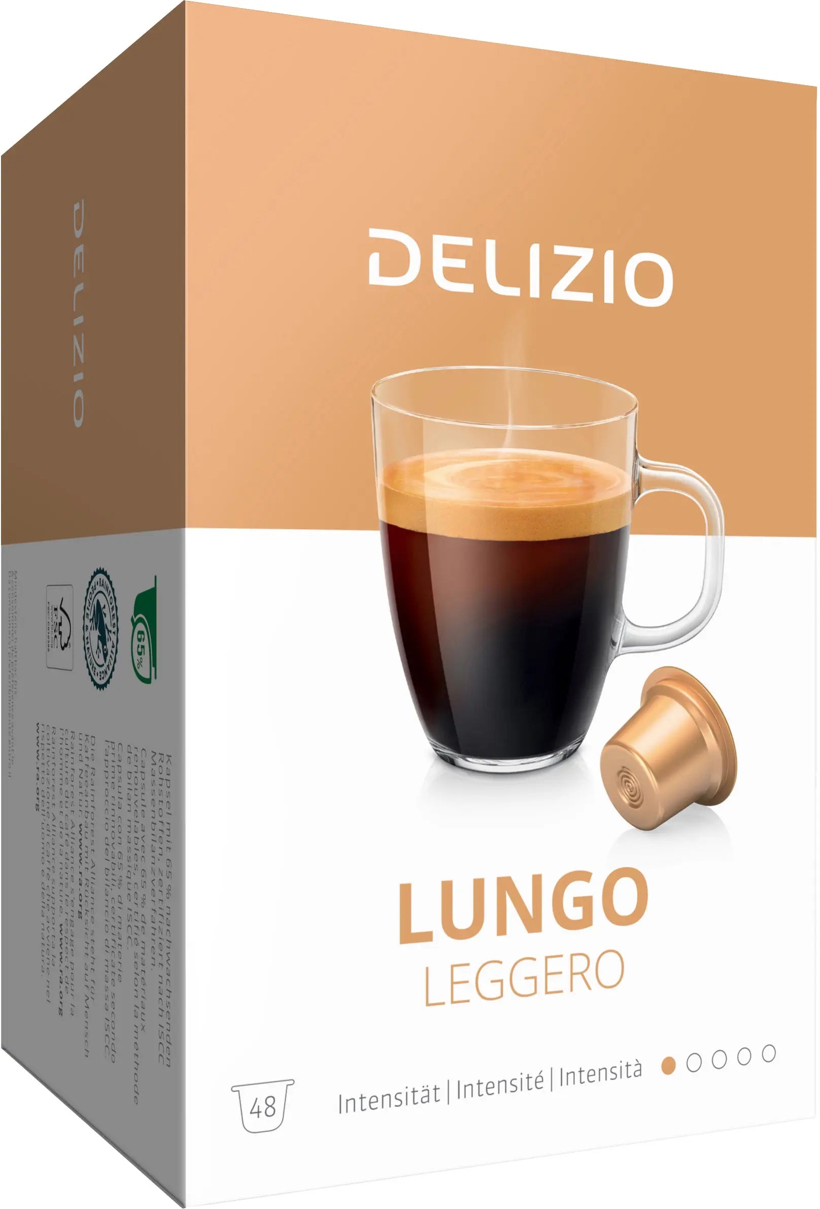 DELIZIO Kaffeekapsel 10170588 Lungo Leggero 48 Kapseln Idealshop