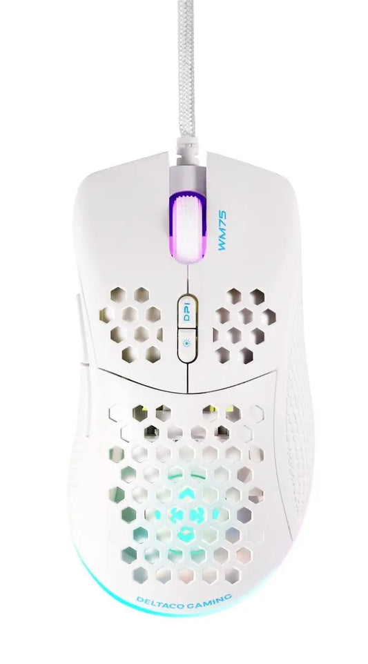 DELTACO Lightweight Gaming Mouse,RGB GAM-108-W White, WM75 Idealshop