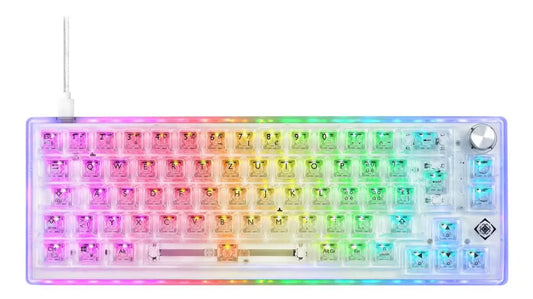 DELTACO TKL Gaming Keyboard mech GAM-160-T-CH transparent RGB CH-Layout Idealshop