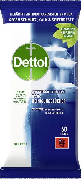 DETTOL Bad-Reinigungstücher 3193975 Bergfrische 60 Stück Idealshop