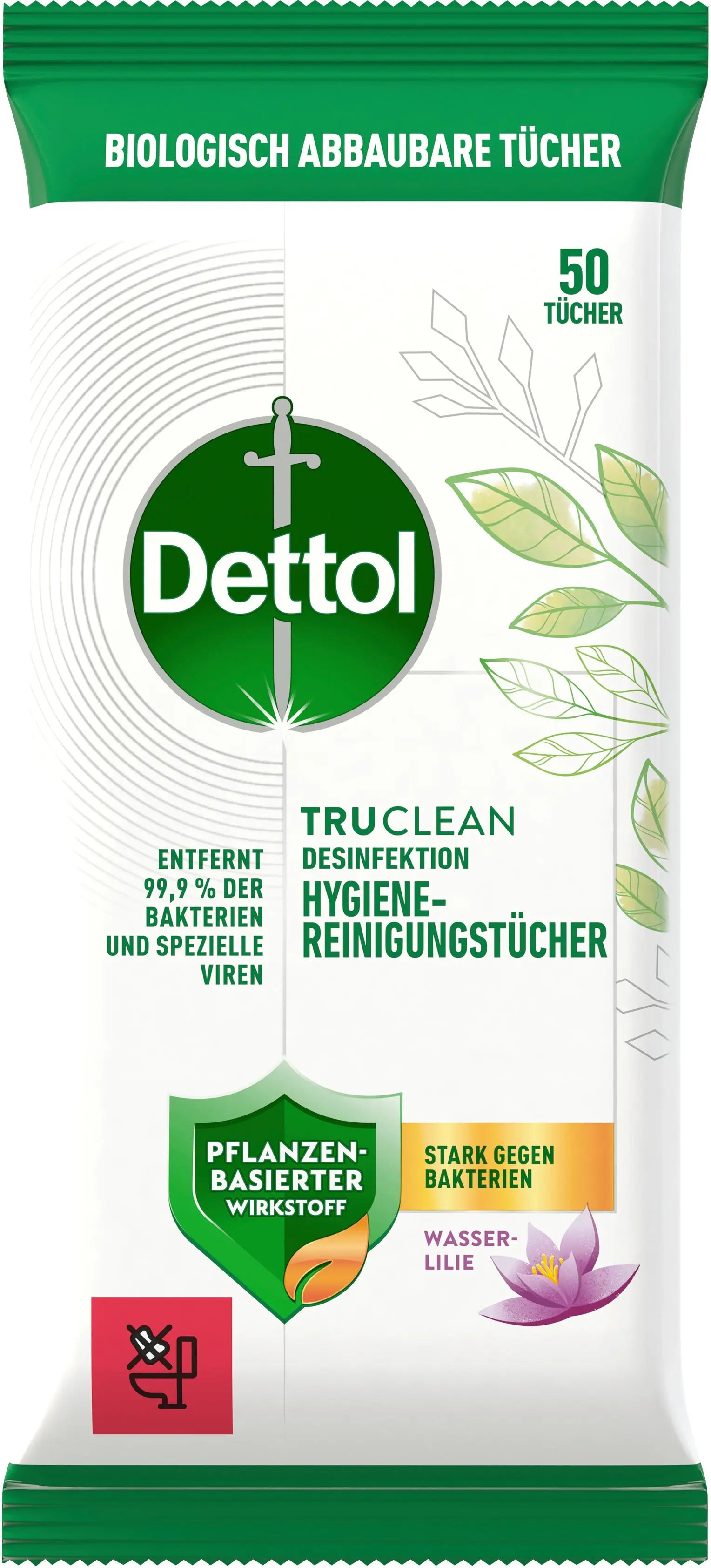 DETTOL Hygiene Reinigungstücher 3238149 Wasserlilie 50 Stück Idealshop
