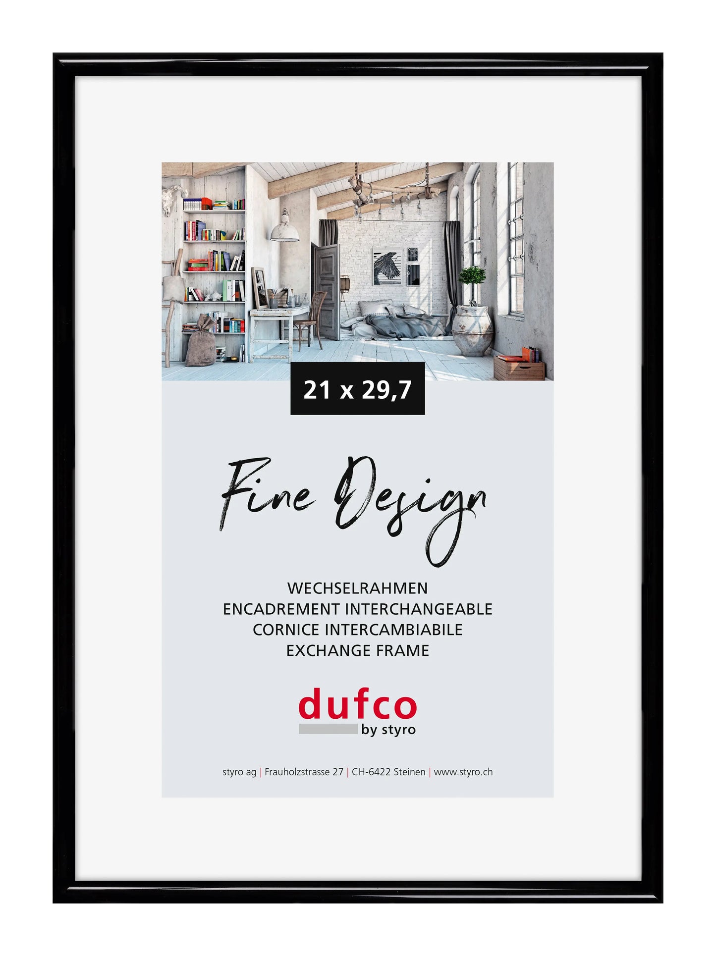 DUFCO Bilderrahmen 21x29.7cm 1400.40051 Fine Design schwarz Idealshop
