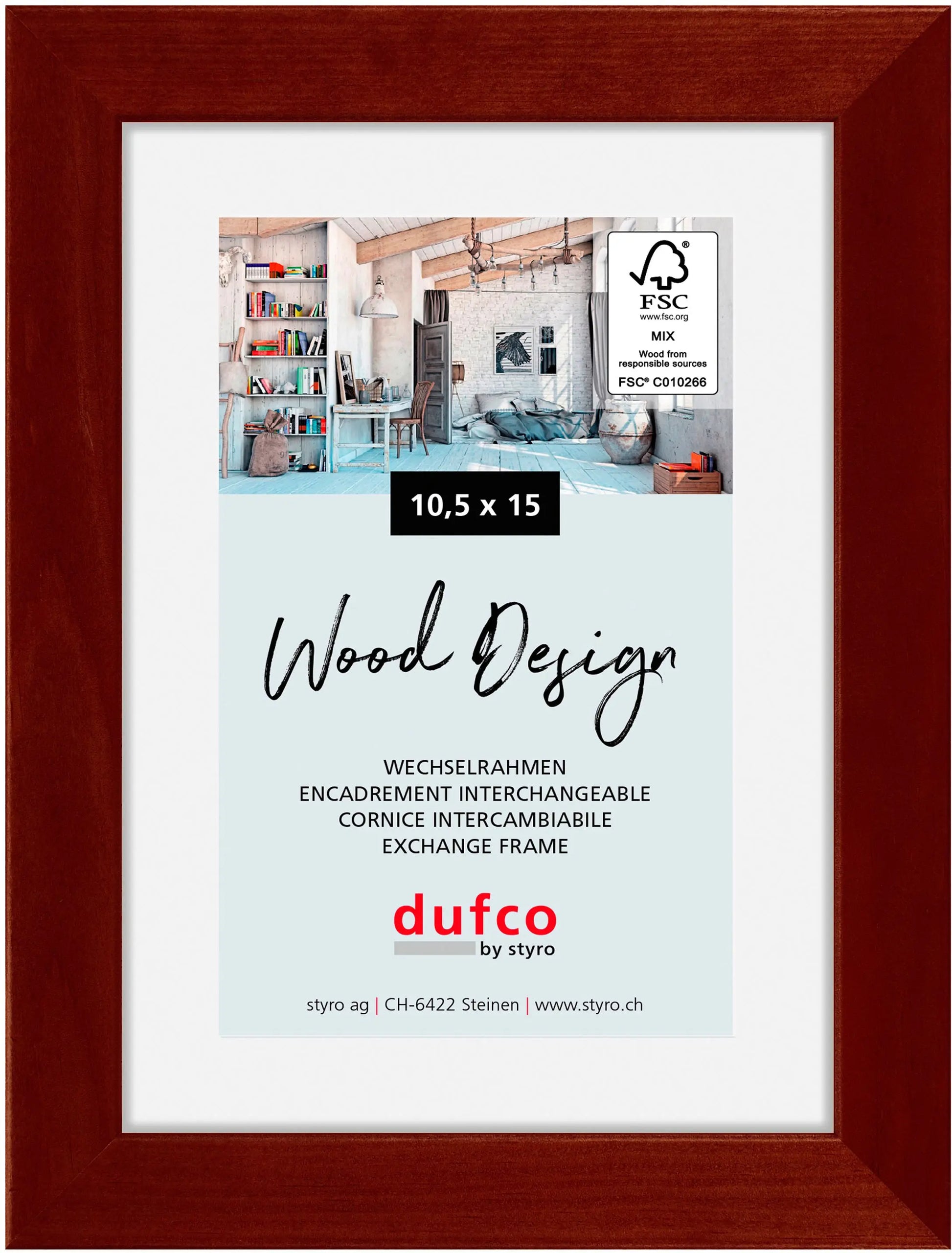 DUFCO Holz-Bilderrahmen 10.5x15cm 1610.80094 Toronto mahagoni Idealshop