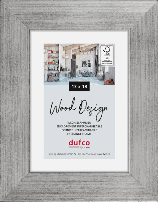 DUFCO Holz-Bilderrahmen 13x18cm 1610.80066 Larisis silber Idealshop
