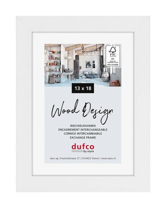 DUFCO Holz-Bilderrahmen 13x18cm 1610.80587 Toronto weiss Idealshop