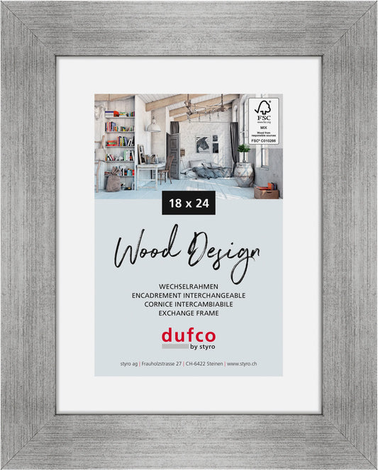 DUFCO Holz-Bilderrahmen 18x24cm 1610.80068 Larisis silber Idealshop