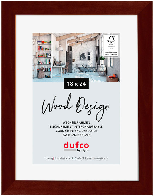 DUFCO Holz-Bilderrahmen 18x24cm 1610.80096 Toronto mahagoni Idealshop