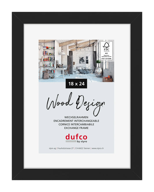 DUFCO Holz-Bilderrahmen 18x24cm 1610.80104 Toronto schwarz Idealshop