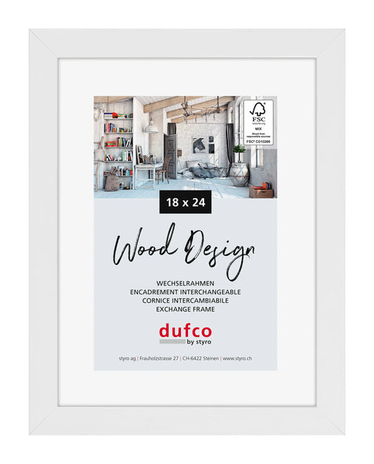 DUFCO Holz-Bilderrahmen 18x24cm 1610.80588 Toronto weiss Idealshop