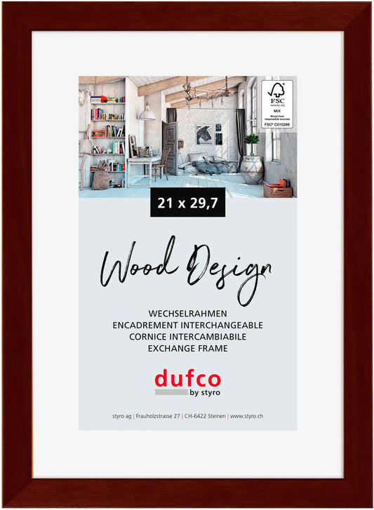 DUFCO Holz-Bilderrahmen 21x29.7cm 1610.80097 Toronto mahagoni Idealshop