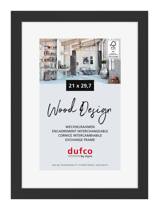 DUFCO Holz-Bilderrahmen 21x29.7cm 1610.80105 Toronto schwarz Idealshop