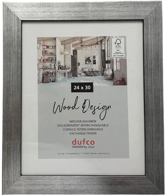 DUFCO Holz-Bilderrahmen 24x30cm 1610.80070 Larisis silber Idealshop