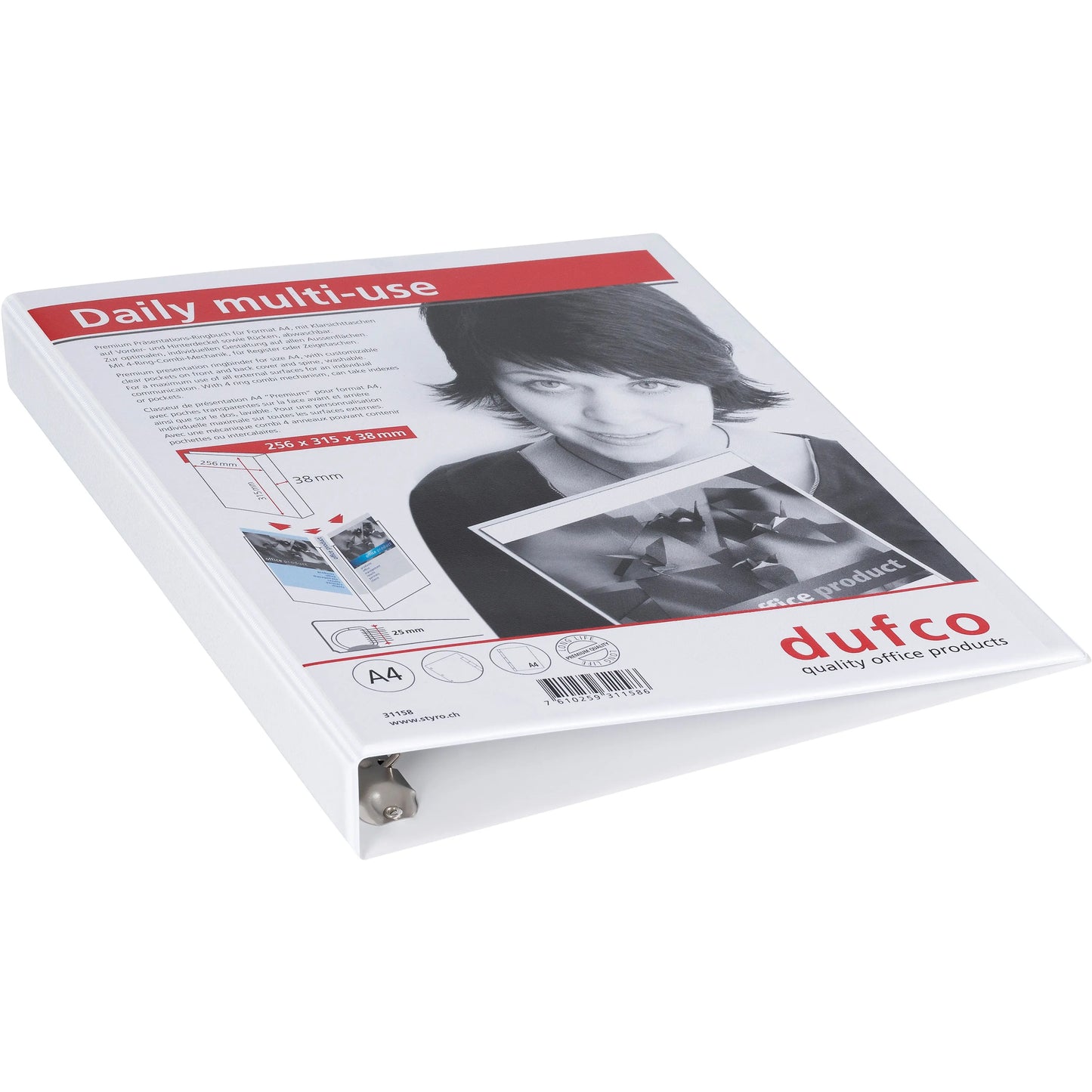 DUFCO Präsentationsordner 31158 A4 3.8cm weiss Idealshop