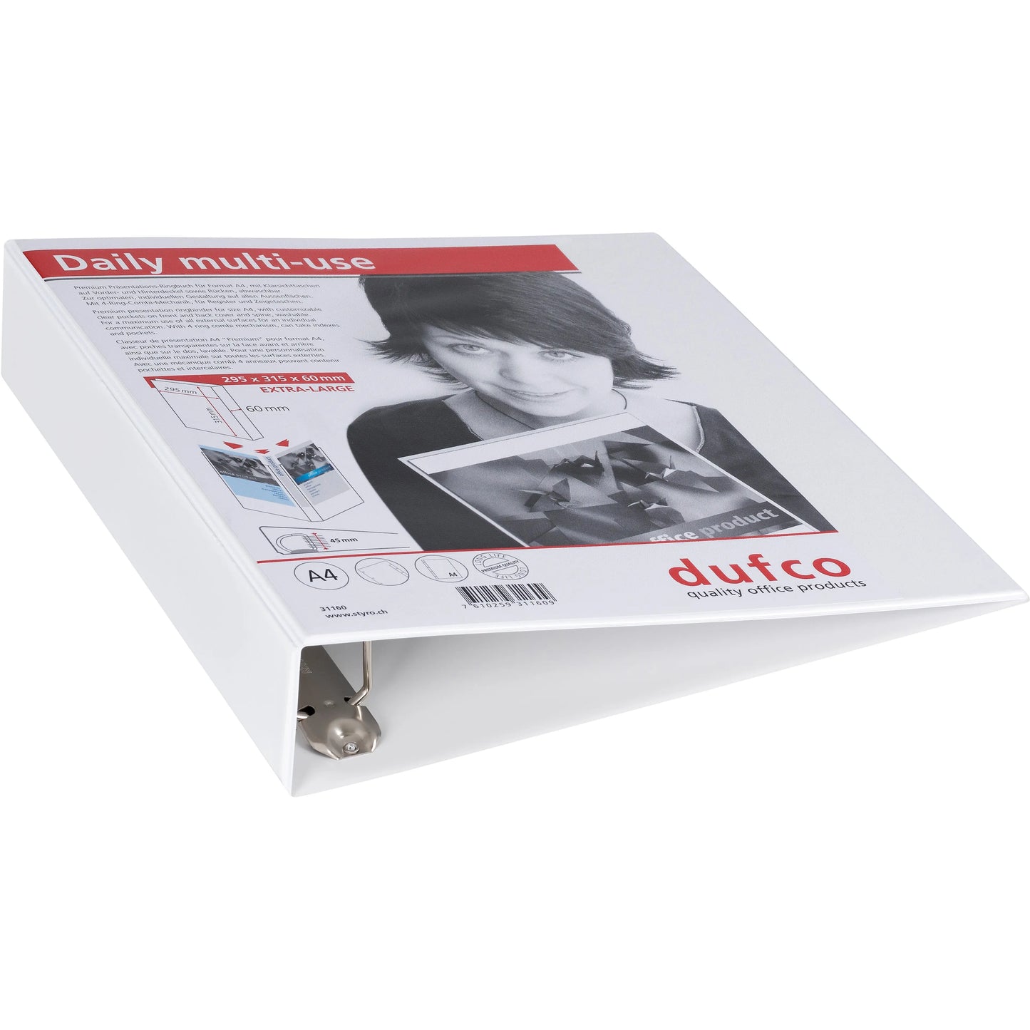 DUFCO Präsentationsordner 31160 A4 6.0cm weiss Idealshop