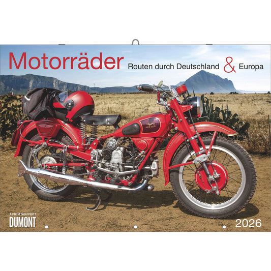 DUMONT Bildkalender 2026 260701 Motorräder & Routen DE 42x29cm Idealshop