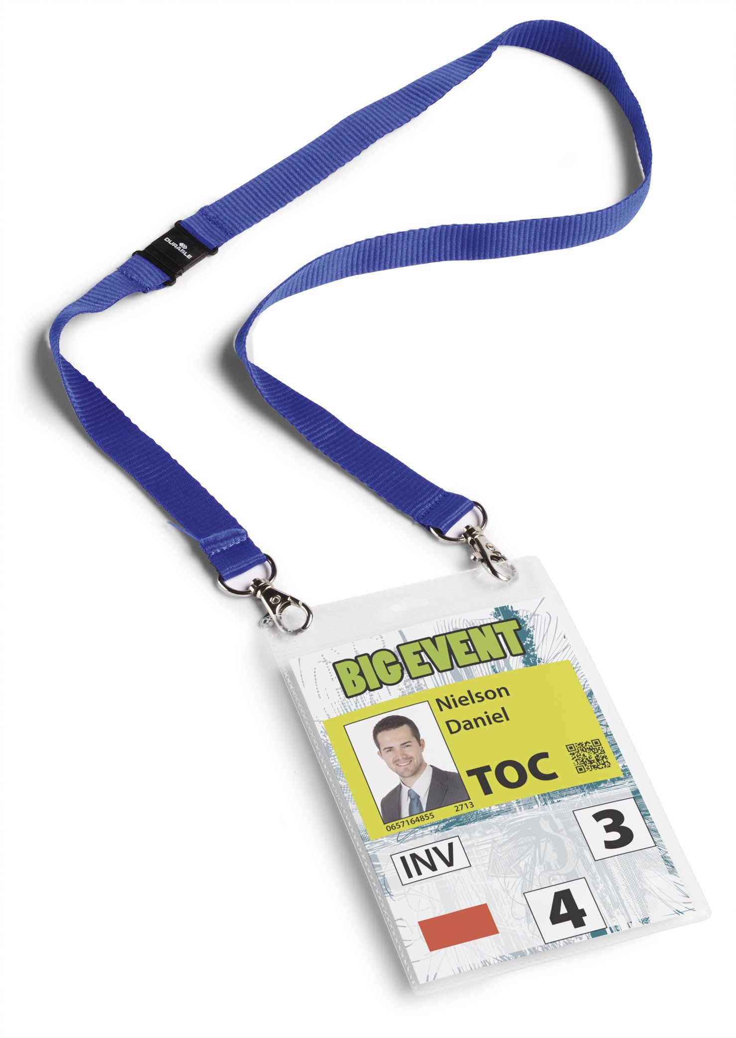 DURABLE Event-Namensschild A6 852507 blau, Textilband Duo 10 St. Idealshop