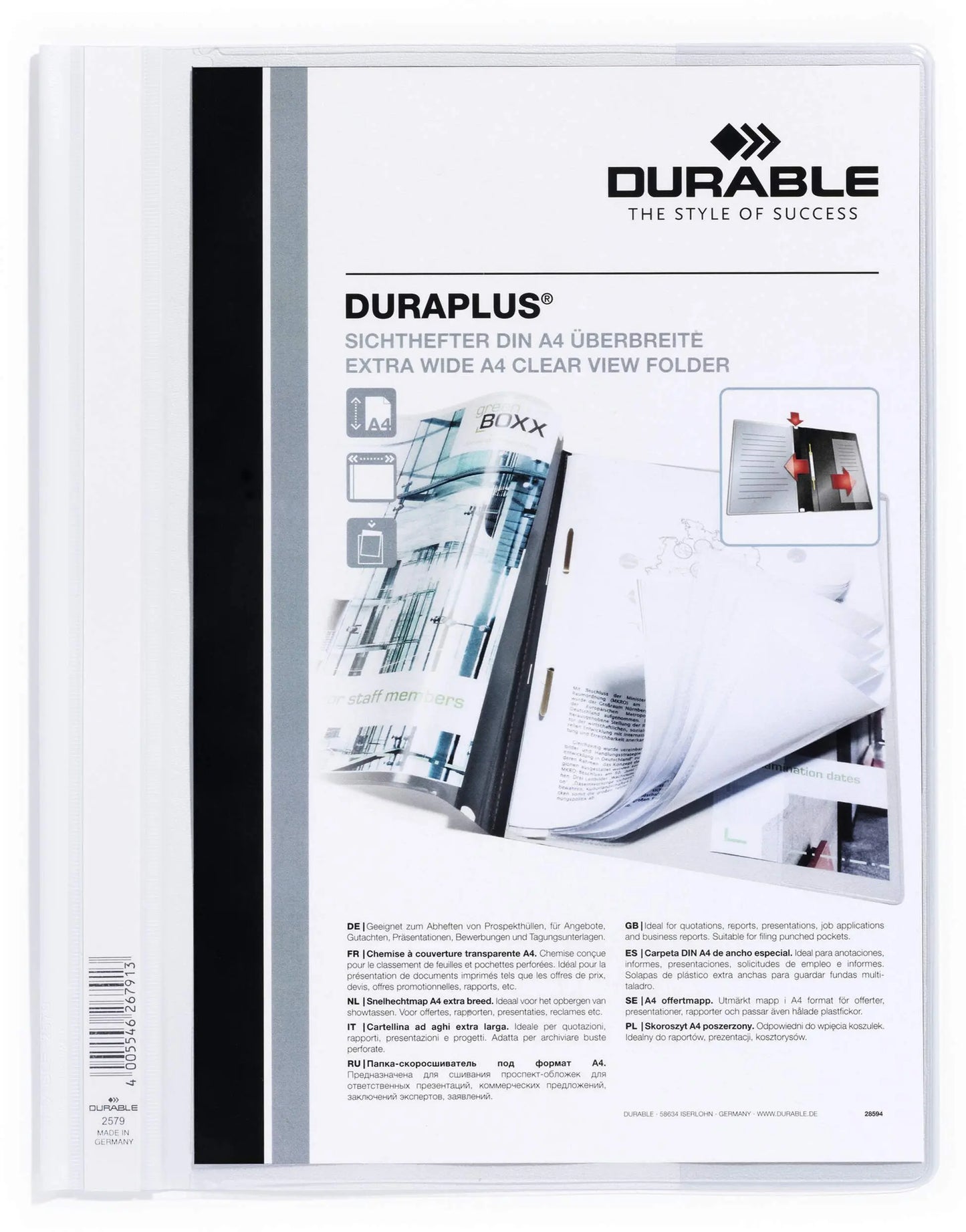 DURABLE Angebotshefter DURAPLUS 257902 für 100 Blatt A4 weiss Idealshop