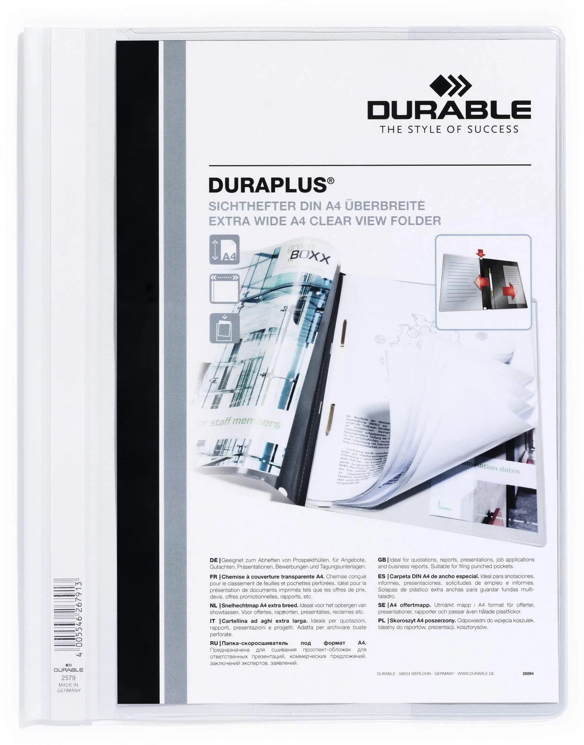 DURABLE Angebotshefter DURAPLUS 257902 für 100 Blatt A4 weiss Idealshop