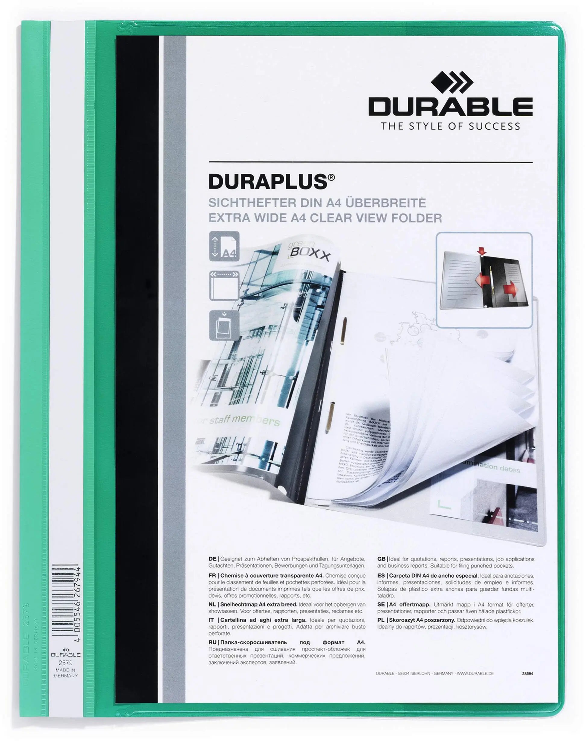 DURABLE Angebotshefter DURAPLUS 257905 für 100 Blatt A4 grün Idealshop