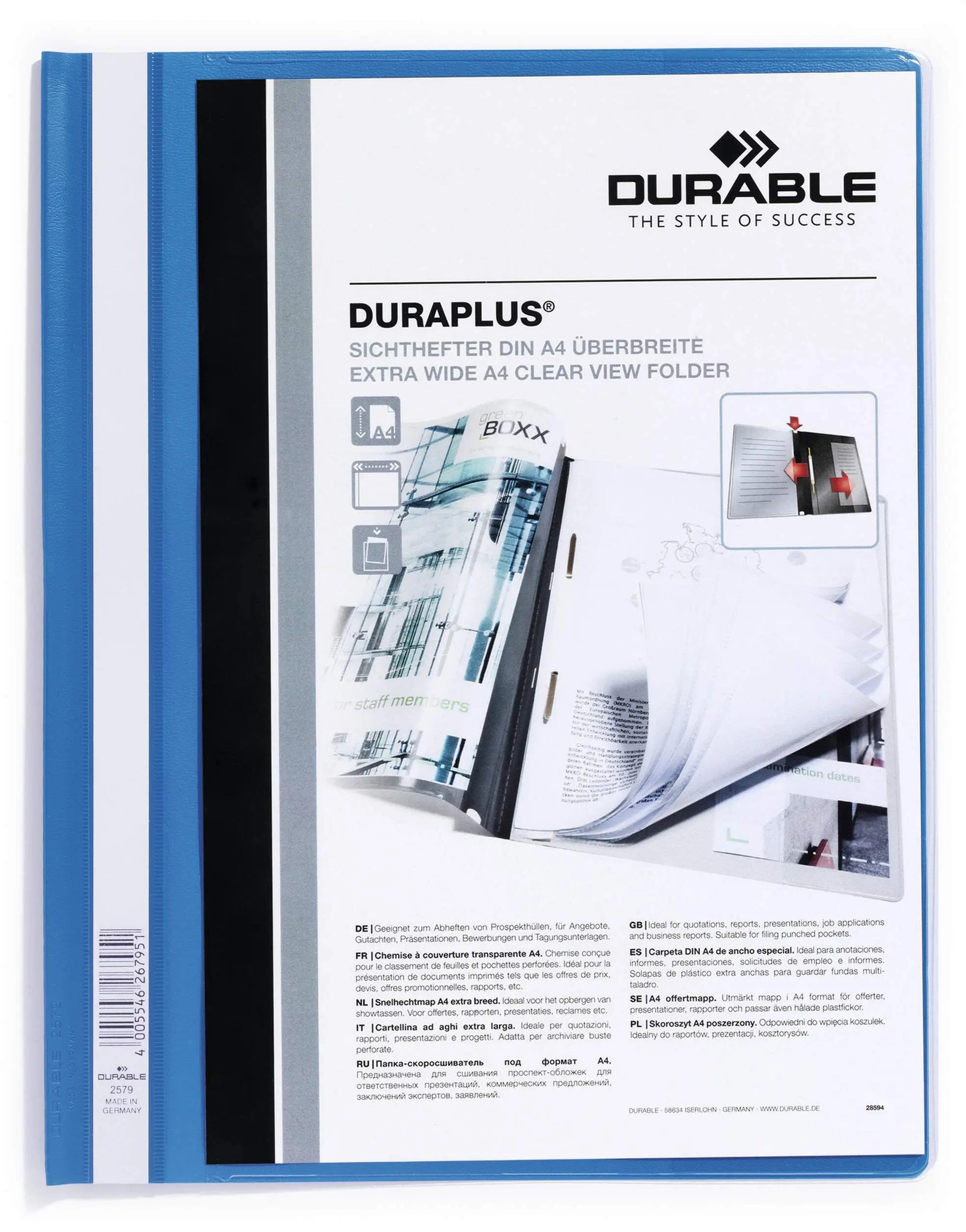 DURABLE Angebotshefter DURAPLUS 257906 für 100 Blatt A4 blau Idealshop