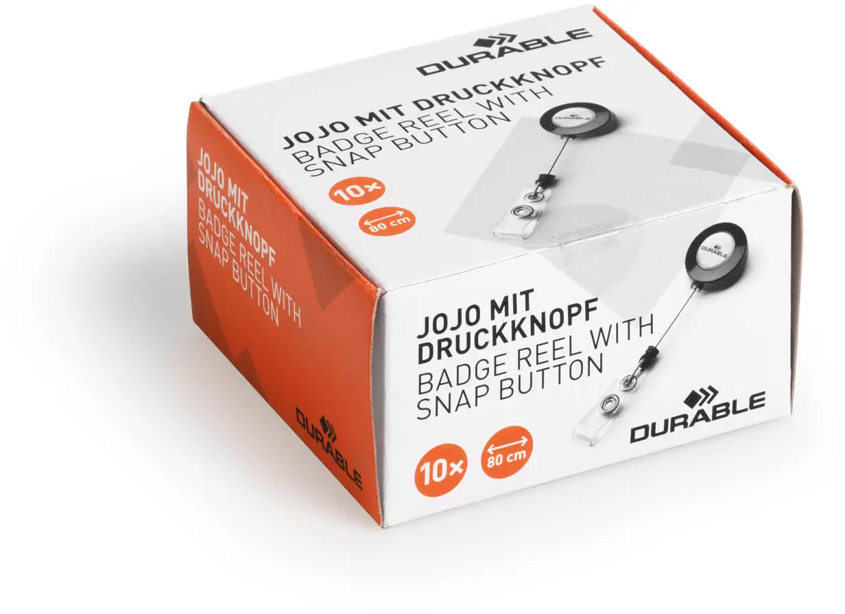 DURABLE Ausweishalter YoYo 10 Stück 815258 mit Druckknopf, 80cm Idealshop
