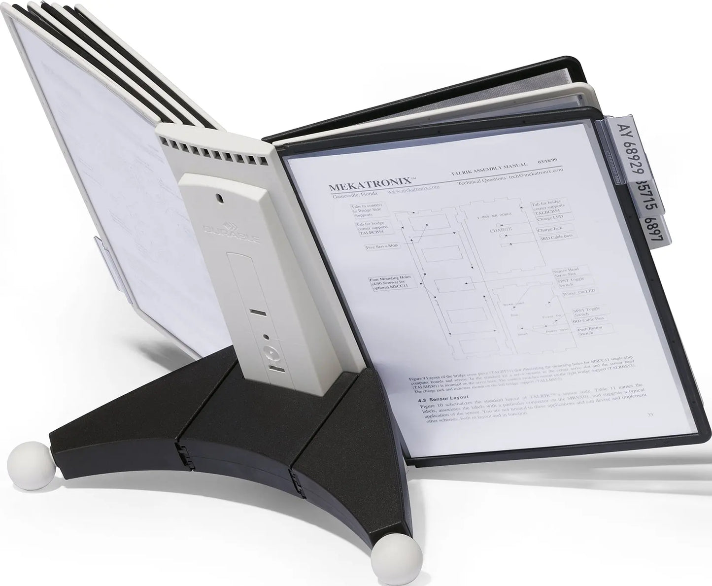 DURABLE Displaysystem SHERPA Table 10 563222 grau/schwarz,10 Sichttafeln A4 Idealshop