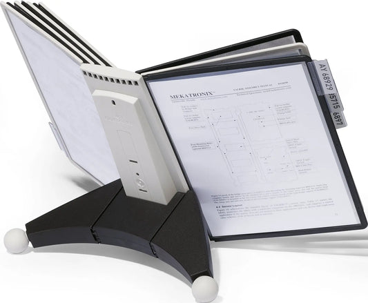 DURABLE Displaysystem SHERPA Table 10 563222 grau/schwarz,10 Sichttafeln A4 Idealshop