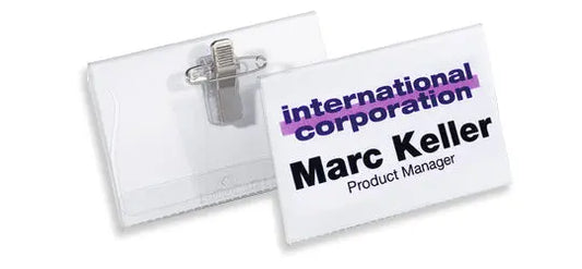 DURABLE Namenschild Kombiklemme 810119 transp., PVC, 54x90mm 50 Stk. Idealshop