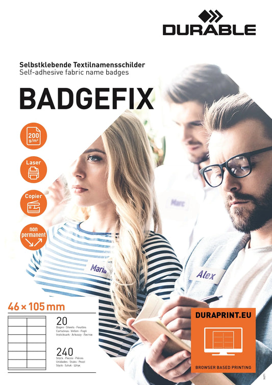 DURABLE   Namensschild BADGEFIX 46x105mm Idealshop