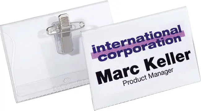 DURABLE Namensschild m. Kombiklemme 815719 transparent, 40x75mm 50 Stk. Idealshop