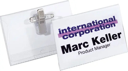 DURABLE Namensschild m. Kombiklemme 815719 transparent, 40x75mm 50 Stk. Idealshop