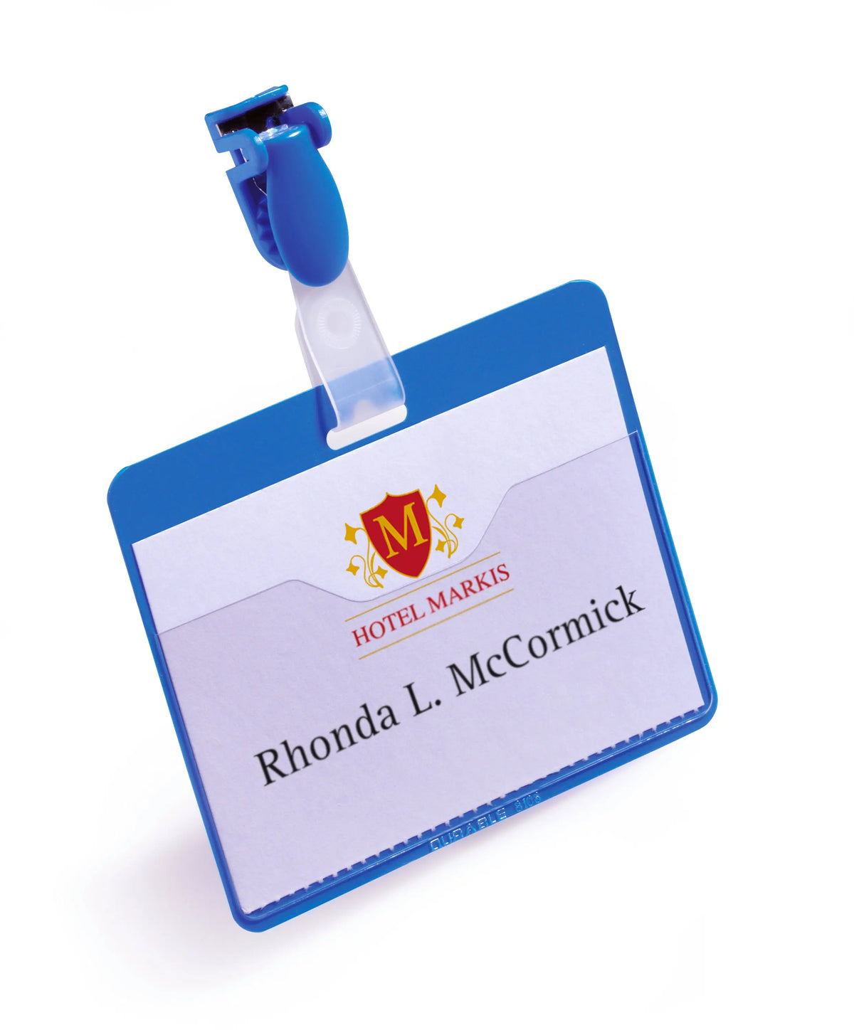DURABLE Namensschild mit Clip blau 810606 90x60mm 25 Stück Idealshop