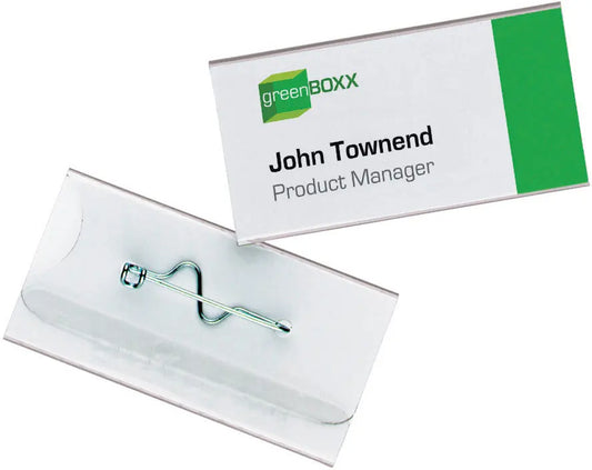 DURABLE Namensschild mit Wellennadel 800619 transp.,PVC, 60x30mm 100 Stk. Idealshop