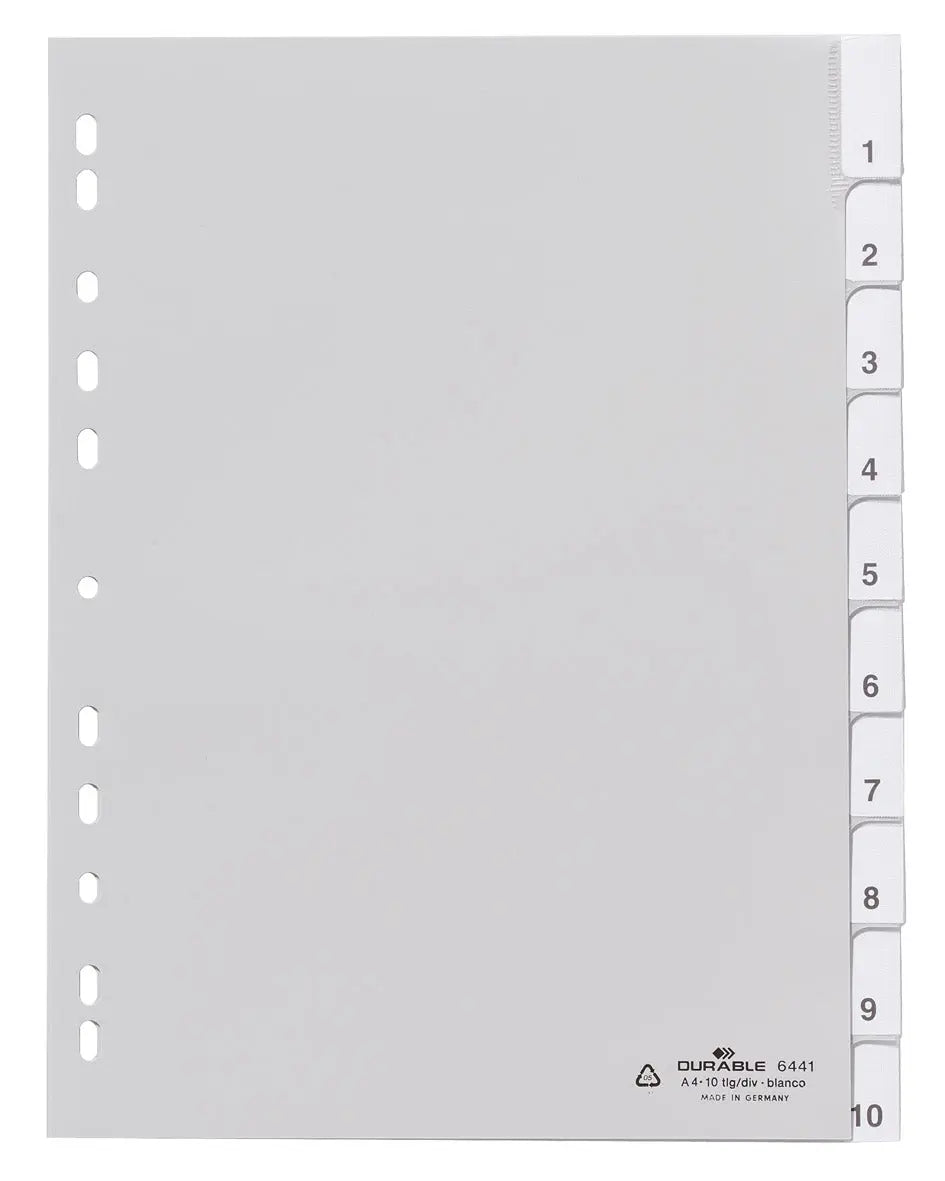 DURABLE Register PP A4 644110 grau 10-teilig Idealshop