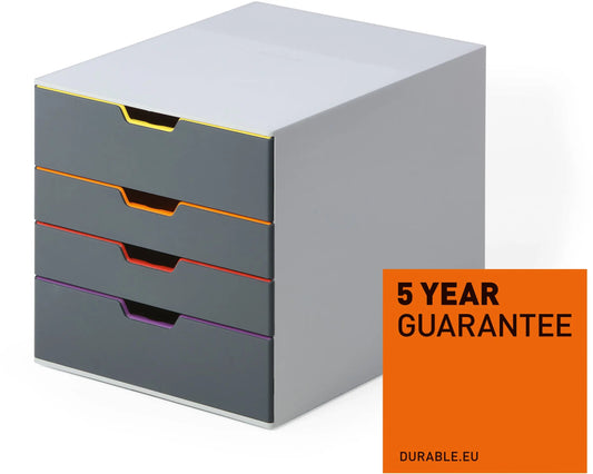 DURABLE Schubladenbox Varicolor 4 760427 grau/bunt 4 Fächer Idealshop
