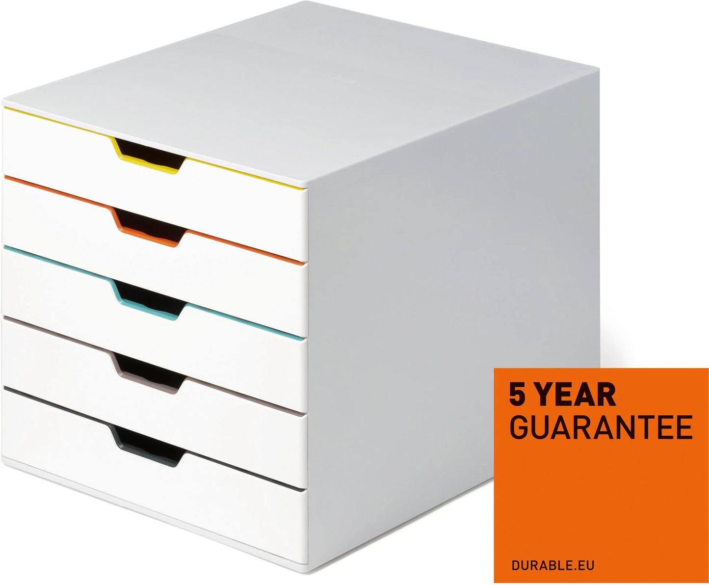 DURABLE Schubladenbox Varicolor 5 762527 weiss/bunt 5 Fächer Idealshop