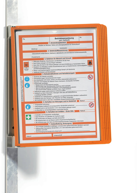 DURABLE Vario Magnet Wall, 5 Sherpa A4 591409 Set, orange Idealshop