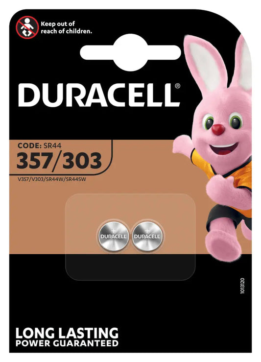 DURACELL Knopfbatterie Specialty 357/303 V357, V303, SR44W,1.5V 2 Stück Idealshop