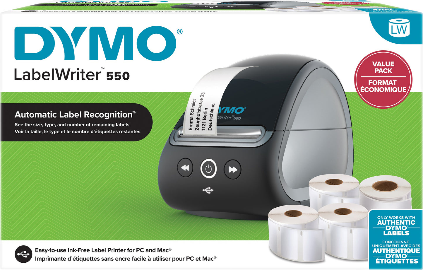 DYMO      Etiketten 550 Valuepack