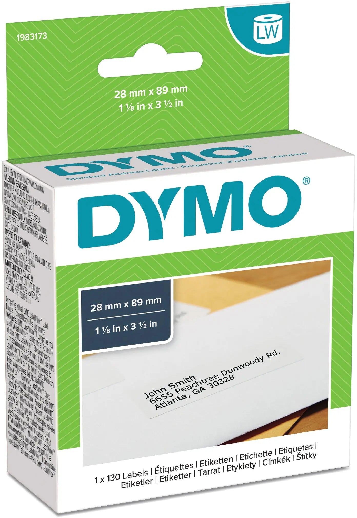 DYMO Adress-Etiketten 28x89mm 1983173 weiss, Papier 1 Rl./130 Stk. Idealshop