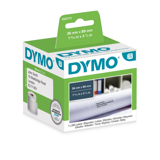 DYMO Adress-Etiketten 89x36mm 1983172 weiss, Papier 1 Rl./260 Stk. Idealshop