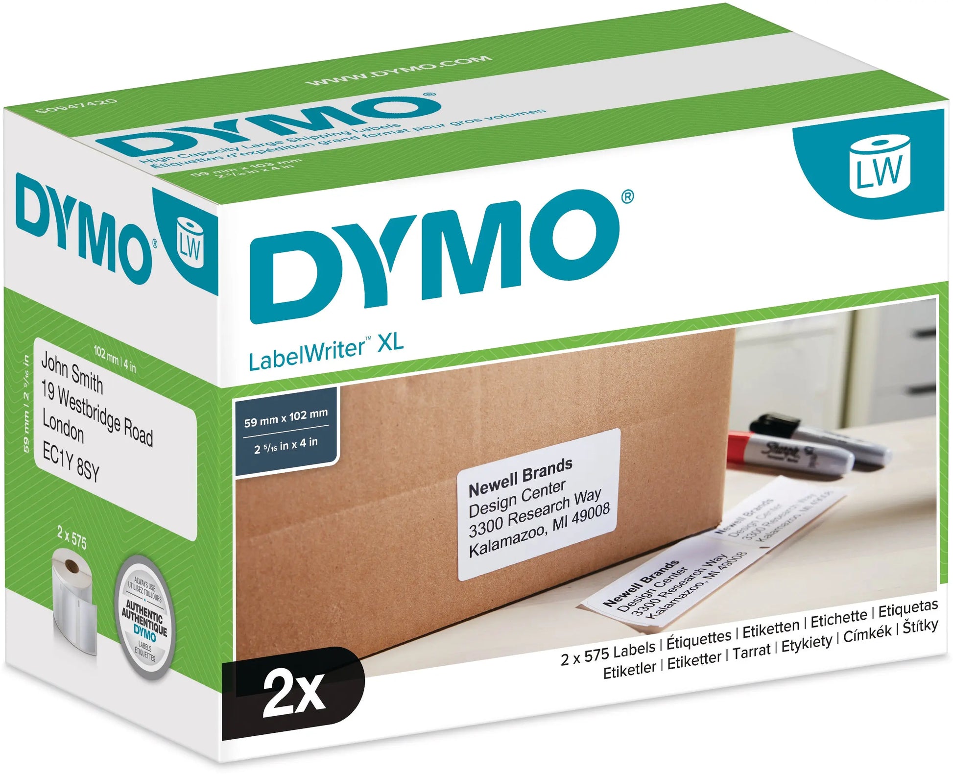 DYMO LabelWriter S0947420 2 Rl./575 Stück Idealshop