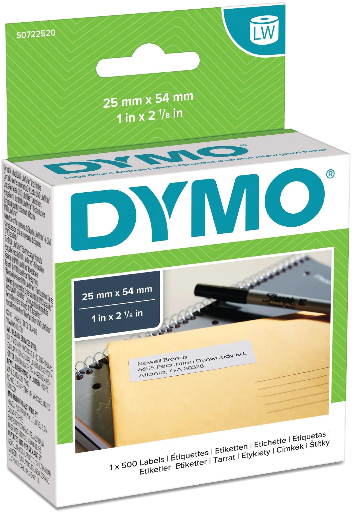 DYMO Rücksendeadressetiketten S0722520 permanent 54x25mm Idealshop