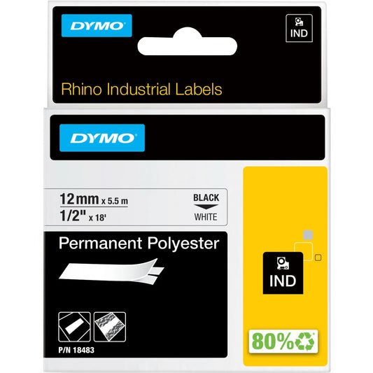 DYMO Schriftband D1 weiss/schwarz S0718210 Polyester 12mm Idealshop