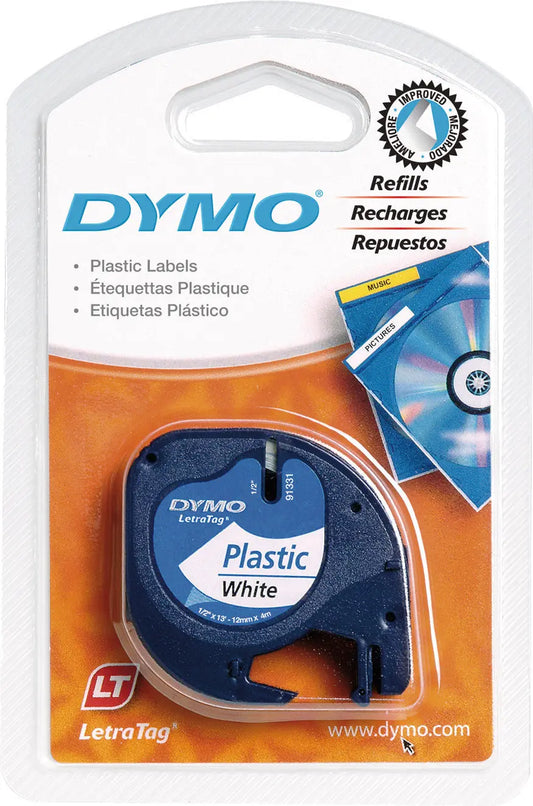 DYMO Schriftband LetraTag weiss S0721660 Plastik 12mmx4m Idealshop