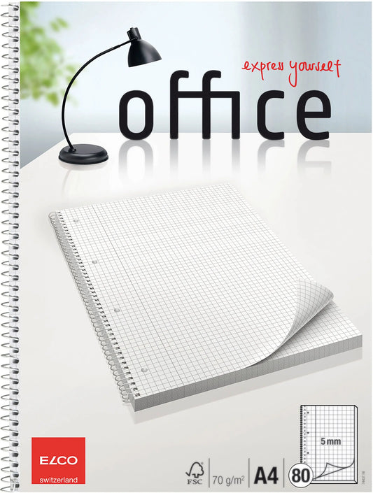 ELCO College Office kariert 5mm A4 74437.18 hochweiss, 70g 80 Blatt Idealshop