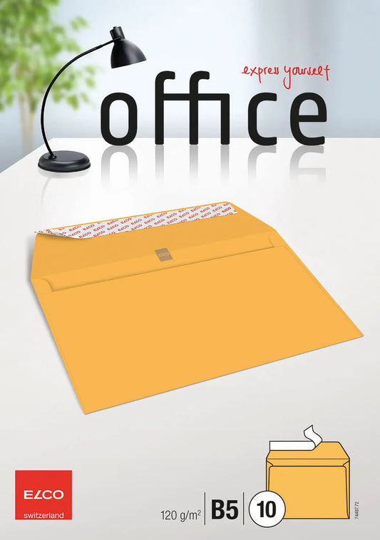 ELCO Couvert Office o/Fenster B5 74497.72 120g, gelb 10 Stück Idealshop
