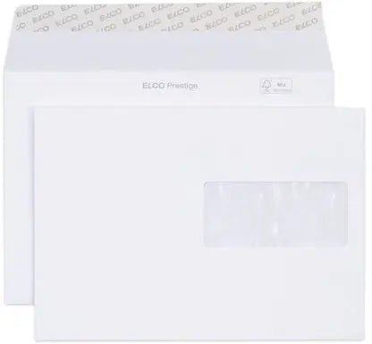 ELCO Couvert Prestige C5 42896 120g, weiss ,m/Fenster 250 St. Idealshop