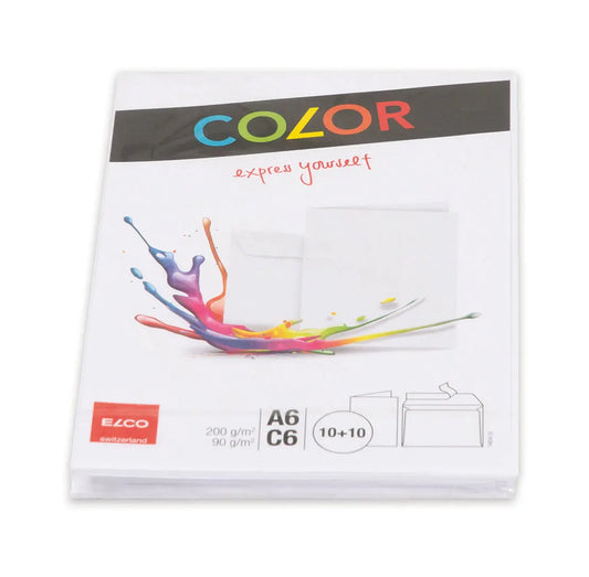 ELCO Couverts/Karten COLOR C6/A6 74834.10 weiss 2x10 Stück Idealshop